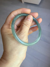 Load image into Gallery viewer, 58.7mm Type A 100% Natural icy watery light green/blue/gray Guatemala slim round cut Jadeite bangle PJ43-0685
