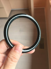 Load image into Gallery viewer, 62.5mm 100% Natural Dark Green/Black Meteorite Starry Night Sky Galaxy Nephrite Bangle HK2-0564
