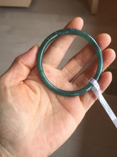 Load image into Gallery viewer, 56.3mm Certified Type A 100% Natural dark green/blue/gray with Guatemala slim round cut Jadeite bangle PH14-2352
