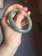 Load image into Gallery viewer, 卖了 57.3mm certified type A 100% Natural icy watery dark green/gray/black Jadeite jade bangle PF36-5471
