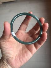 Load image into Gallery viewer, 61mm Certified Type A 100% Natural dark green/blue/gray with Guatemala slim round cut Jadeite bangle PE53-7041

