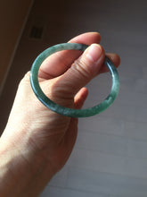 Load image into Gallery viewer, 55.4mm Certified Type A 100% Natural dark green/blue/gray Guatemala slim round cut Jadeite bangle PH8-2351
