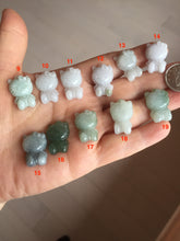 Load image into Gallery viewer, Type A 100% Natural oily dark green/light green/purple/white jadeite jade cat kitty pendant PD200
