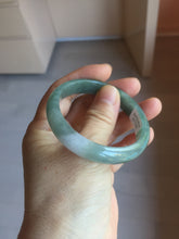 Load image into Gallery viewer, 50.5mm certified 100% natural Type A light oily dark green purple gray watermelon rind (瓜油青) jadeite jade bangle PC247-1382
