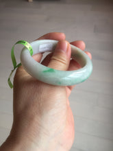 Load image into Gallery viewer, 50mm 100% natural Type A sunny green/purple oval  jadeite jade bangle E51-1084

