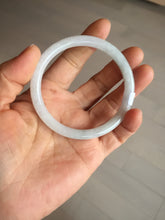 Load image into Gallery viewer, 55mm Certified type A 100% Natural white slim round cut Jadeite bangle PH83-0804

