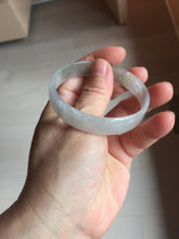 Load image into Gallery viewer, 53mm certified 100% natural Type A icy watery white light green gray (淡油青)Jadeite jade bangle PB268-1037
