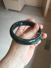 Load image into Gallery viewer, 64.6mm certified 100% Natural dark green/black meteorite Stellar Night sky nephrite bangle HN165-5034
