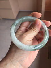 Load image into Gallery viewer, 59.2mm certified Type A 100% Natural light green gray Jadeite Jade bangle PB289-3359
