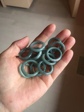 Load image into Gallery viewer, Size 6 1/2 100% natural type A light dark green blue black gray Guatemala jadeite band ring group AA112
