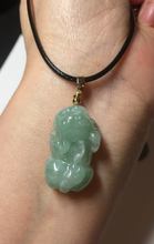 Load image into Gallery viewer, 100% natural type A sunny green jadeite jade 3D PiXiu (貔貅) pendant group AX150
