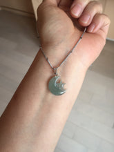 Load image into Gallery viewer, Type A 100% Natural dark green/blue/gray Guatemala jadeite Jade moon and star Pendant necklace group PC144 Add on item
