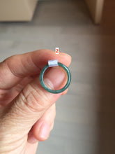 Load image into Gallery viewer, Size 1 3/4 (13.1mm) 100% natural type A icy watery green/blue/gray Guatemala jadeite jade band ring group AA107
