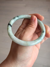 Load image into Gallery viewer, 57mm certified 100% natural Type A light green with dark green floating flowers round cut jadeite jade bangle AA7-3882
