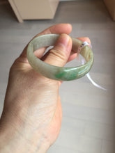 Load image into Gallery viewer, 52.7mm Type A 100% Natural icy sunny green/gray/black/brown Jadeite Jade bangle AT49
