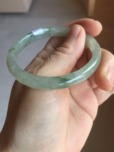 Load image into Gallery viewer, 52mm Certified Type A 100% Natural icy watery light green/dark green/black oval Jadeite bangle PD108-8546
