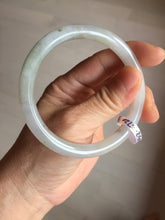 Load image into Gallery viewer, 58mm certified Type A 100% Natural white light green purple gray slim round cut Jadeite Jade bangle PB252-3720
