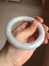 Load image into Gallery viewer, 56.4mm certified 100% natural Type A white black gray chubby round cut jadeite jade bangle PE1-5840
