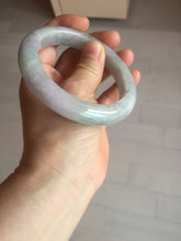 Load image into Gallery viewer, 60.5mm Certified Type A 100% Natural icy watery green/purple chubby Jadeite Jade bangle E146-9537
