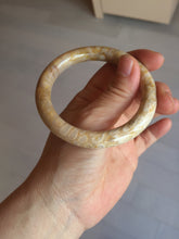 Load image into Gallery viewer, 55mm 100% natural light brown yellow round cut Coral Jade (珊瑚玉) bangle SY120
