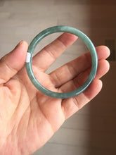 Load image into Gallery viewer, 55.7mm Certified Type A 100% Natural dark green/blue/gray Guatemala slim round cut Jadeite bangle PH174-8132
