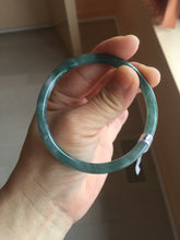 Load image into Gallery viewer, 55.7mm Certified Type A 100% Natural dark green/blue/gray Guatemala slim round cut Jadeite bangle PH1-2337
