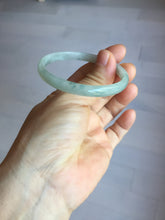 Load image into Gallery viewer, 50mm certified 100% natural Type A icy watery light green with green floating flower slim jadeite jade bangle PA122-(5484)
