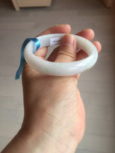 Load image into Gallery viewer, 52mm certified Type A 100% Natural sunny green/white/red oval Jadeite Jade bangle E92-0263
