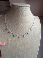 Load image into Gallery viewer, 100% natural Type A icy watery  light Green gray small drop  Jadeite Beads pendant Necklace PF71
