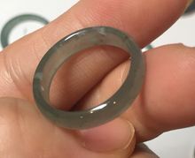 Load image into Gallery viewer, 17.1mm 6 3/4 100% natural type A icy watery green/blue icy watery Guatemala jadeite jade band ring group BP80
