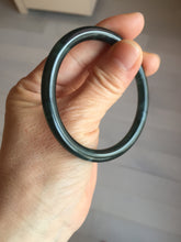 Load image into Gallery viewer, 51.9mm certified Type A 100% Natural dark green/black/gray Guatemala slim round cut Jadeite bangle PH181-2446
