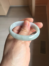 Load image into Gallery viewer, 45mm Certified Type A 100% Natural light green purple white flat Oval Jadeite Jade Bangle PJ70-2195
