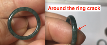 Load image into Gallery viewer, 15.1mm size 4 1/4 100% natural type A icy watery green/blue icy watery Guatemala slim jadeite jade band ring group PB51
