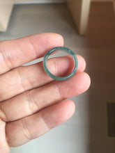 Load image into Gallery viewer, 17.3mm US Size 7 100% natural type A icy watery green/blue icy watery Guatemala jadeite jade band ring group PH224
