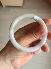 Load image into Gallery viewer, 54.3mm Certified Type A 100% Natural light green purple round cut jadeite Jade bangle E138-4942

