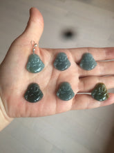 Load image into Gallery viewer, 100% Natural blue gray green  Guatemala jadeite Jade  happy buddha pendant group BH58

