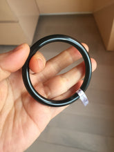 Load image into Gallery viewer, 51.5mm Certified Type A 100% Natural dark green/black/gray Guatemala slim round cut Jadeite bangle GL30-30-0452
