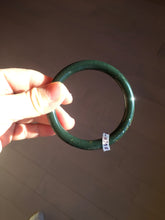 Load image into Gallery viewer, 56.3mm 100% Natural dark green/black meteorite Stellar Night sky slim round cut nephrite bangle HN59-0758
