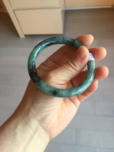 Load image into Gallery viewer, 55mm Certified Type A 100% Natural dark green/gray round cut Jadeite bangle PA227-2426
