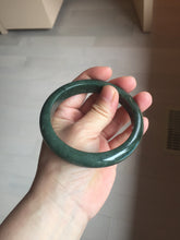 Load image into Gallery viewer, 62mm certified 100% natural Type A oily dark green gray black(老油青) jadeite jade bangle BS176-0054
