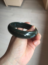 Load image into Gallery viewer, 62.5mm 100% Natural dark green/black meteorite Star Trail(星轨) Night sky nephrite bangle HN161-5901
