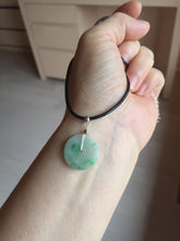 Load image into Gallery viewer, 16-19 mm Type A 100% Natural  light green sunny green white Jadeite Jade Safety Guardian Button donuts Pendant group PB90
