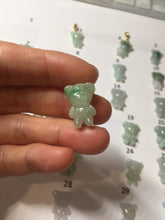 Load image into Gallery viewer, Type A 100% Natural icy watery light green sunny geen purple white clear jadeite jade cute baby bear pendant PH114 Add on item
