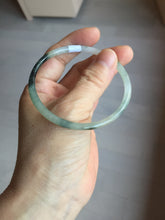 Load image into Gallery viewer, 57mm Certified Type A 100% Natural green/black/gray with dark green floating flowers super slim round cut Jadeite bangle PD47-5770
