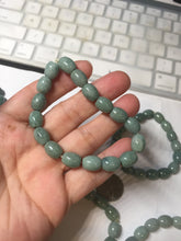 Load image into Gallery viewer, 9.8x8mm 100% natural type A light green blue olive(Lulutong) jadeite beads bracelet group Bp188
