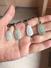 Load image into Gallery viewer, 100% Natural type A light green/light green/white/purple/gray jadeite Jade RuYi(如意) pendant PJ130

