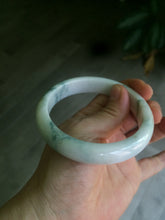 Load image into Gallery viewer, 59.4mm Certificated Type A 100% Natural White green red purple(FU LU SHOU) with green floating flowers Jadeite Jade bangle G110-9544
