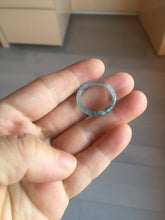 Load image into Gallery viewer, 17.9mm size 7 3/4 100% natural type A icy watery green/blue/purple slim style Guatemala slim jadeite jade band ring group PA217
