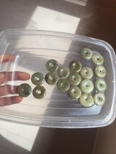 Load image into Gallery viewer, 22-25mm Type A 100% Natural dark green/white/yellow /gray/black Jadeite Jade Safety Guardian Button donut Pendant group PB49 (Add-on items)
