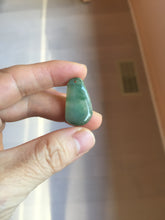 Load image into Gallery viewer, 100% Natural type A icy watery dark green/black/gary with green flying flowers Jadeite Jade belssed melon pendant PC124-3
